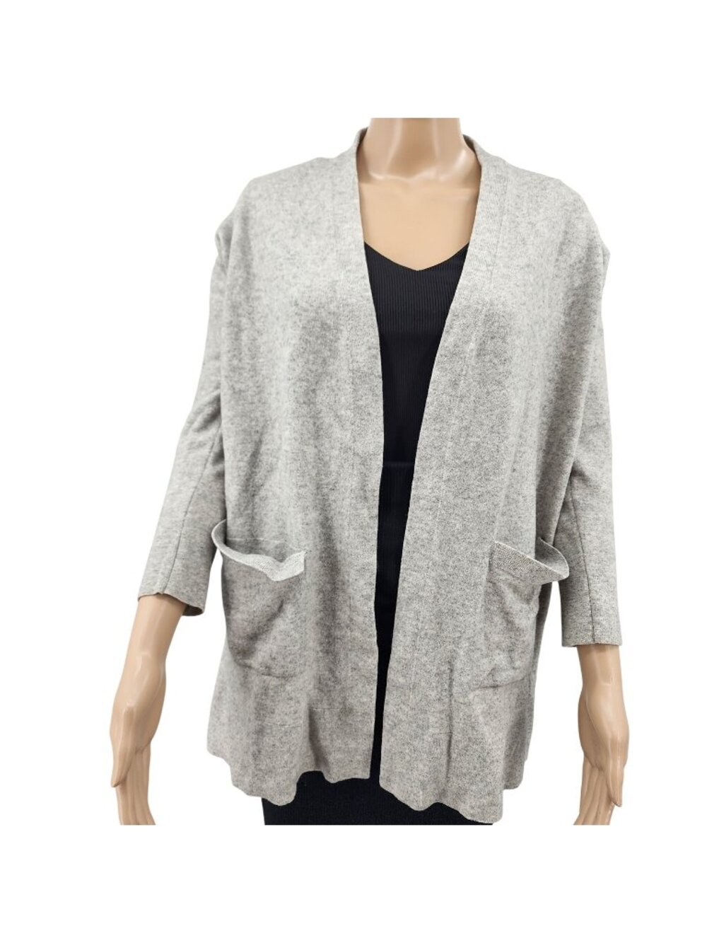 Frances Austen Womens Gray Cashmere Cardigan Sweater Size Small